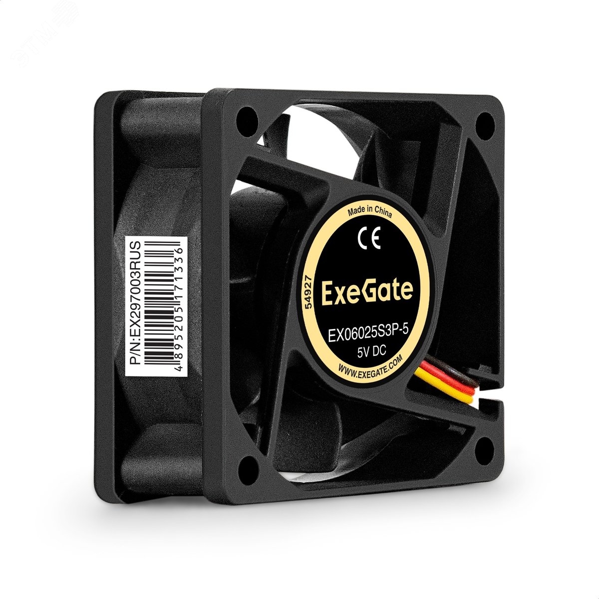 Изображение товара Вентилятор для корпуса 5В DC, 60x60x25 мм, 3pin, 3500RPM, 25dBA, подшипник скольжения (шт)