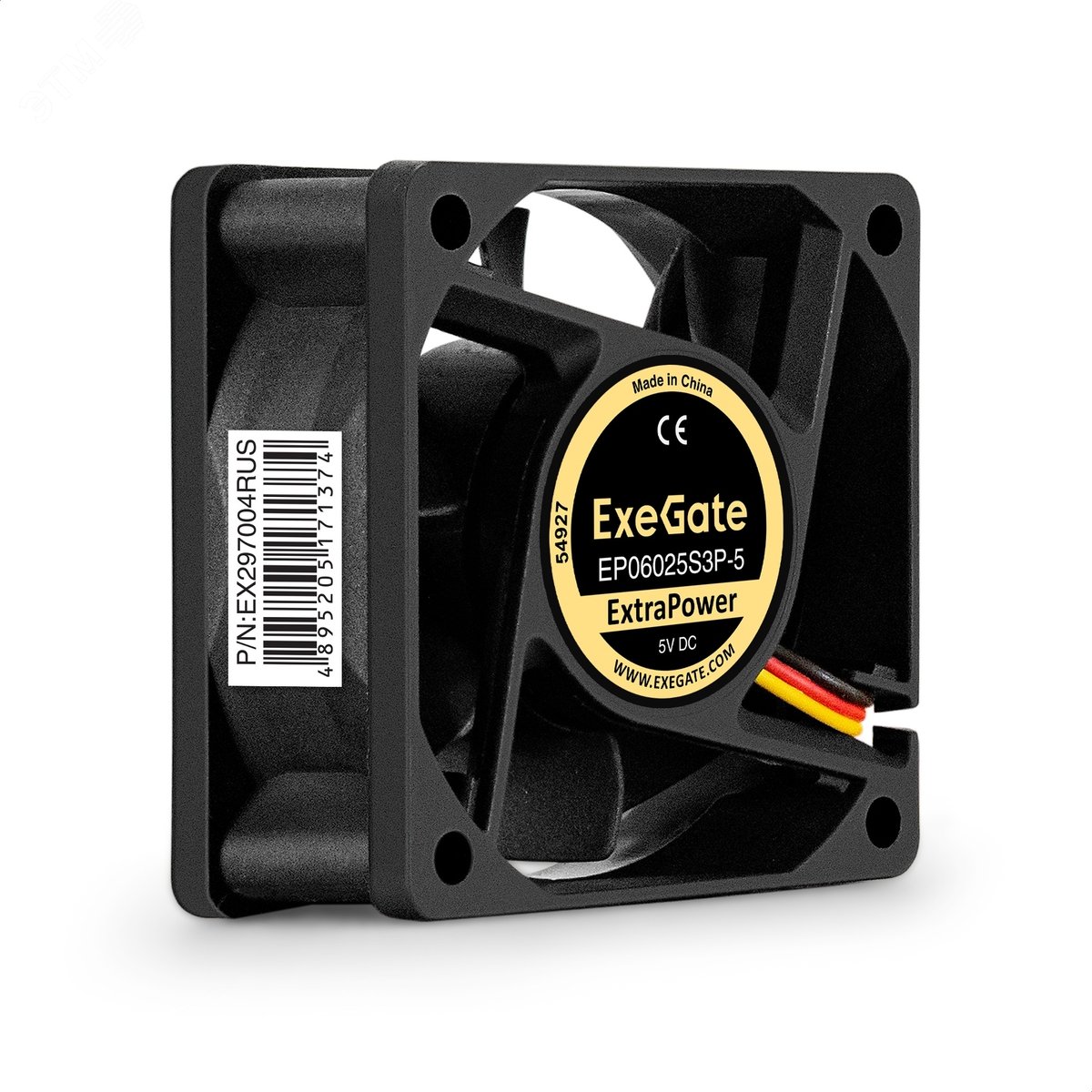 Изображение товара Вентилятор для корпуса 5В DC ExtraPower, 60x60x25 мм, 3pin, 4800RPM, 33dBA, подшипник скольжения (шт)