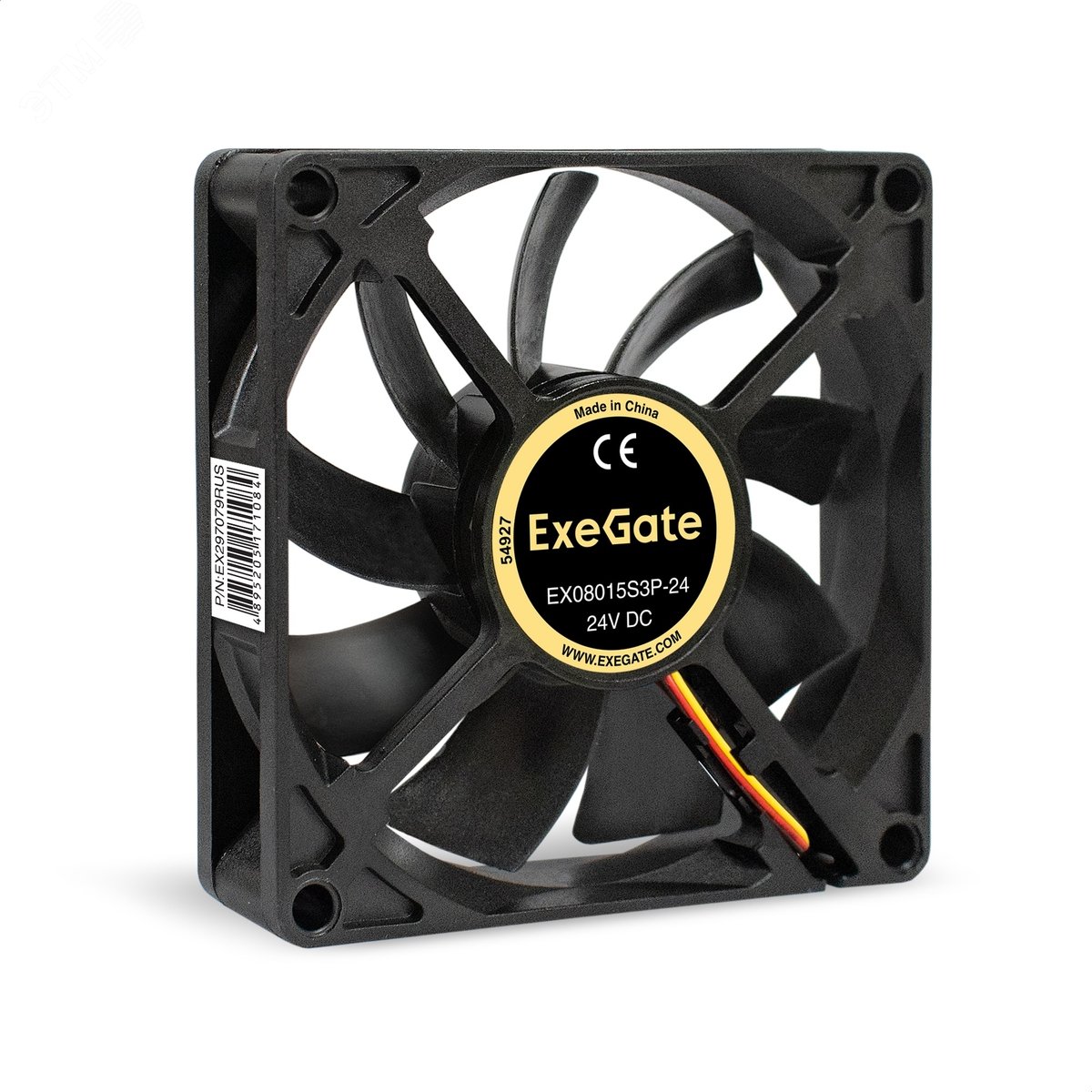 Изображение товара Вентилятор для корпуса 24В DC, 80x80x15 мм, 3pin, 2500RPM, 30dBA, подшипник скольжения (шт)
