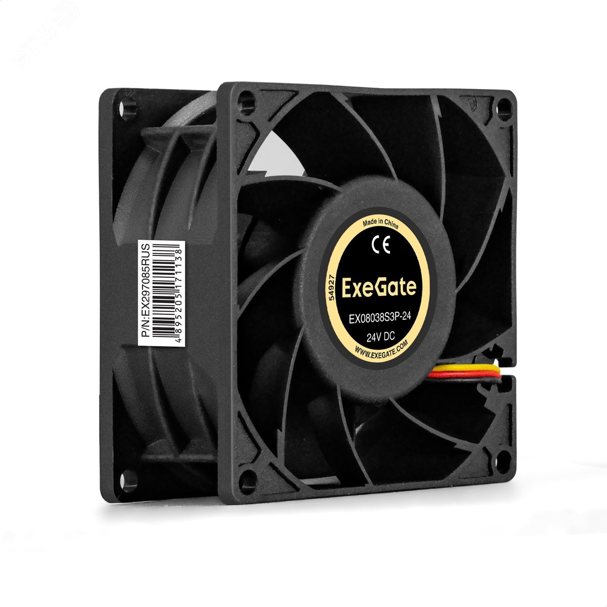 Изображение товара Вентилятор для корпуса 24В DC, 80x80x38 мм, 3pin, 4500RPM, 43dBA, подшипник скольжения (шт)