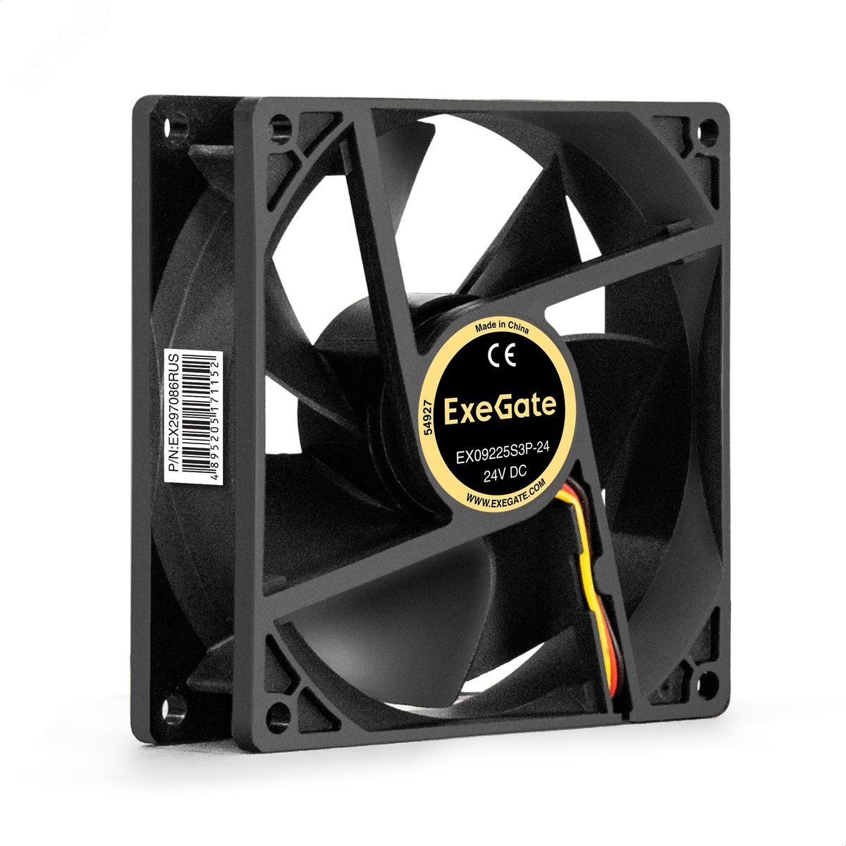 Изображение товара Вентилятор для корпуса 24В DC, 92x92x25 мм, 3pin, 2700RPM, 34dBA, подшипник скольжения (шт)