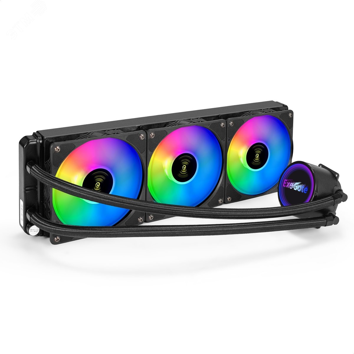 Изображение товара Система жидкостного охлаждения 360 мм, RGB, TDP 280 Вт, PWM 800-2000 RPM, 37 дБ, чёрная (шт)