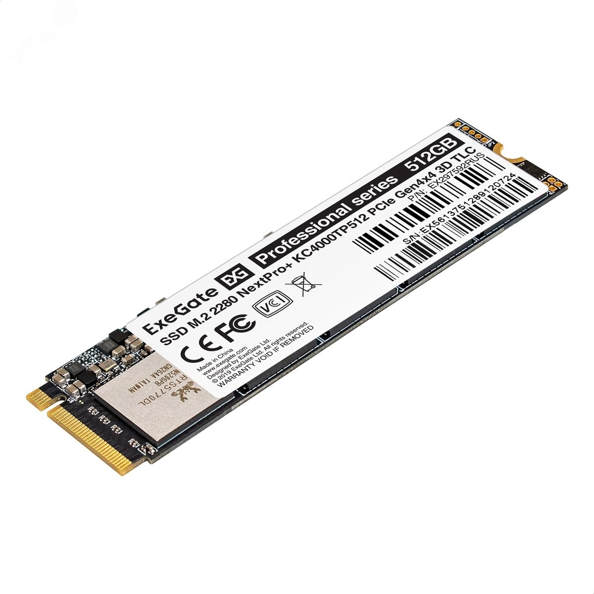 Изображение товара Накопитель SSD M.2 2280 512 ГБ, NextPro+ KC4000, PCIe Gen4x4, NVMe, 3D TLC, до 7000/5500 МБ/с (шт)
