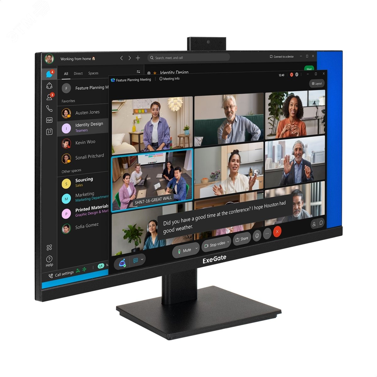 Изображение товара Монитор для ПК 27'' SuperView EA2700C, IPS LED Grade A+, 2560x1440, 75Гц,WQHD, 250cd/m2, 1000:1, 5ms, HDMI2.0, DP, USB, audio-out, FHD веб-камера 2MP, микрофон, каб. HDMI 1.5м, VESA, черный (шт)