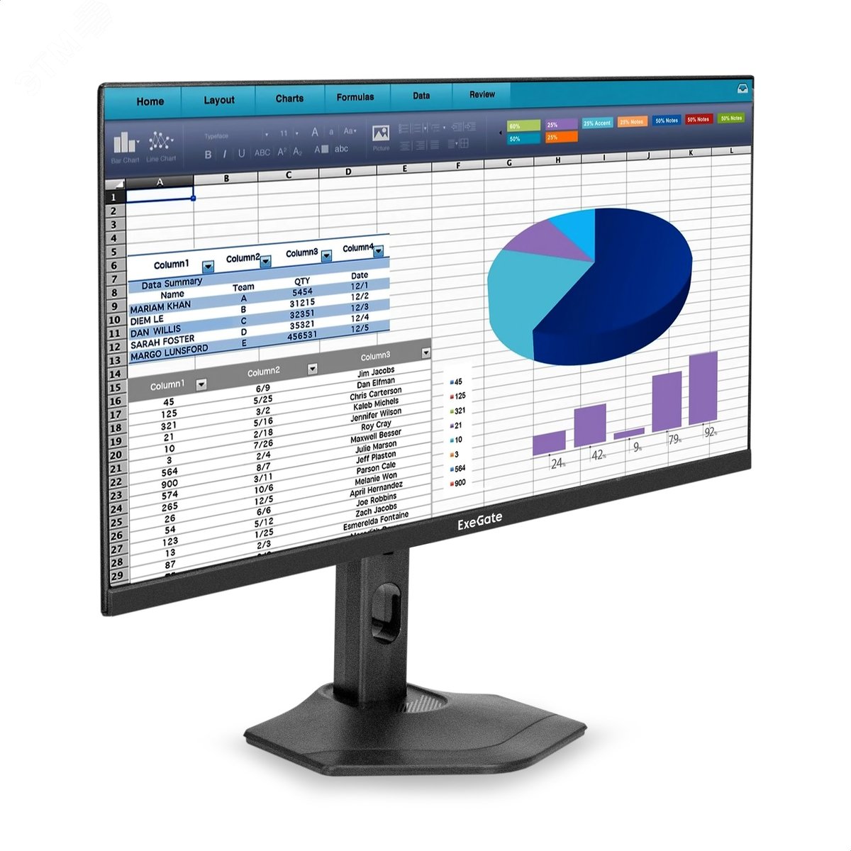 Изображение товара Монитор 23.8" ExeGate ProSmart EZ2400C IPS FHD 75Гц с регулировками
