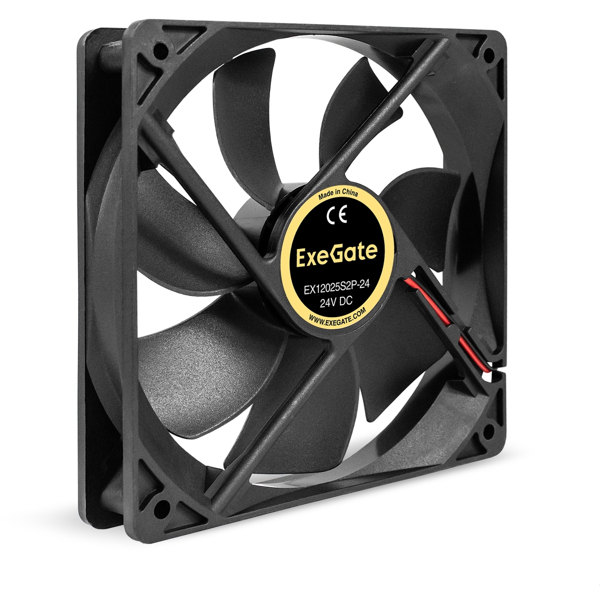 Вентилятор для корпуса 24В DC, 120x120x25 мм, 2pin, 2100RPM, 34dBA, подшипник скольжения