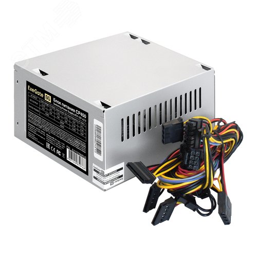 Изображение товара Блок питания 450W, ATX, fan 8 см, 24pin, (4+4)pin, PCI-E, 3xSATA, 2xIDE, черный (шт)