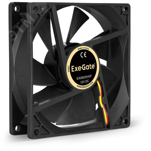 Изображение товара Вентилятор для корпуса 12В DC, 92x92x25 мм, 3pin, 2100RPM, 25dBA, гидродинамический подшипник (шт)