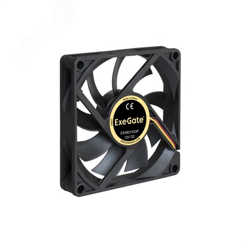 Изображение товара Вентилятор для корпуса 12В DC, 60x60x15 мм, 3pin, 3500RPM, 24dBA, подшипник скольжения (шт)