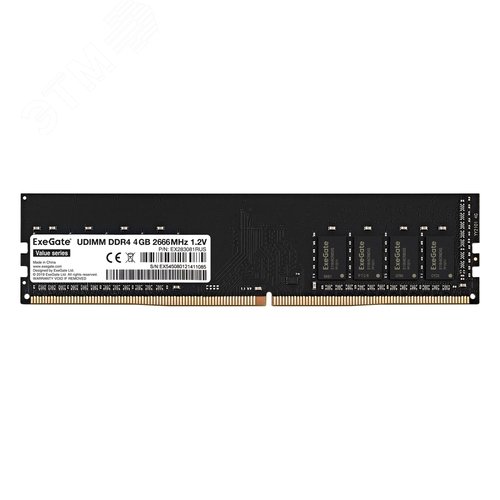 Изображение товара Модуль памяти 4 ГБ Value, DIMM DDR4, 2666 МГц, 21300 Мб/с (шт)