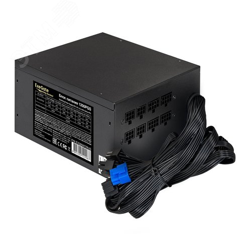 Изображение товара Блок питания 1200W Gaming Standard, ATX, fan 14 см, 24pin, 2x(4+4)pin, 6xPCI-E, 8xSATA, 4xIDE, черн. (шт)
