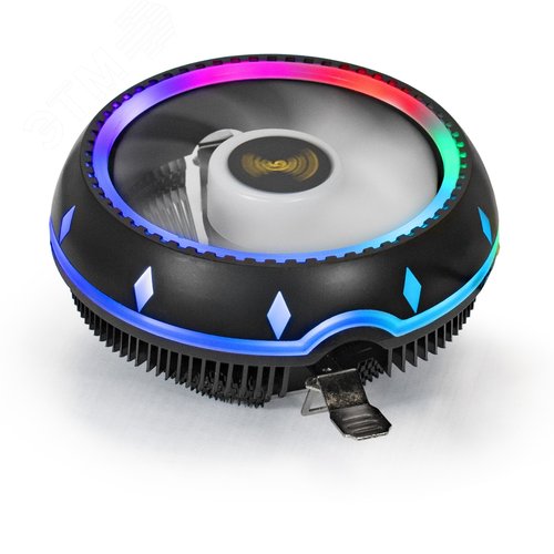 Изображение товара Вентилятор для процессора 120 мм, TDP 100W, 900-2000RPM, RGB, 4pin, 11-24db, Al, черное покрытие (шт)