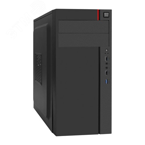 Изображение товара Корпус для ПК, Miditower, ATX, БП 400W, 2xUSB + 1xUSB 3.0, аудиопорты, чёрный (шт)