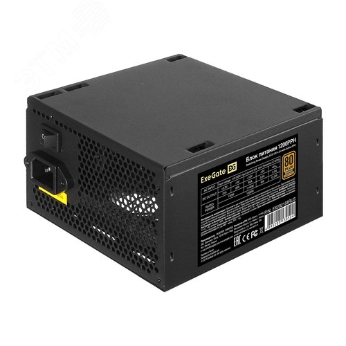 Изображение товара Блок питания 1200W, 80 PLUS Bronze, ATX, fan 12 см, 24pin, 2x(4+4)pin, 6xPCI-E, 8xSATA, 4xIDE, черн. (шт)
