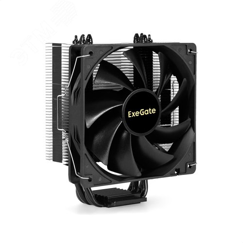 Изображение товара Вентилятор для процессора 120 мм, TDP 140W, 800-2400RPM, 4pin, 11-37db, Al+Cu, 4 трубки, черный (шт)