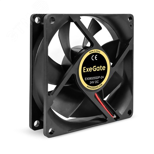 Изображение товара Вентилятор для корпуса 24В DC, 80x80x25 мм, 2pin, 2800RPM, 28dBA, подшипник скольжения (шт)