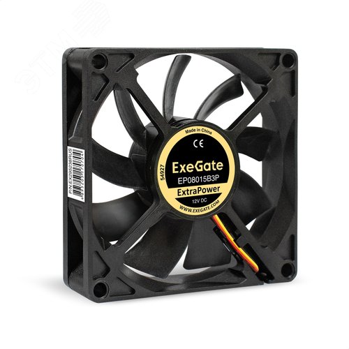 Изображение товара Вентилятор для корпуса 12В DC, 80x80x15 мм, 3pin, 2600RPM, 26dBA, двойной шарикоподшипник (шт)