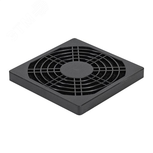 Изображение товара Решетка для вентилятора 90x90 мм, квадратная, черная, пластиковая, с пылевым фильтром (шт)