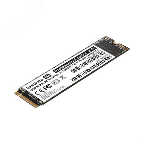 Изображение товара Накопитель SSD M.2 2280 2Tb ExeGate NextPro+, PCIeGen3x4, NVMe, 22x80mm, 3D TLC (шт)