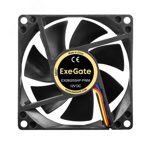 Изображение товара Вентилятор для корпуса 12В DC, 80x80x25 мм, 4pin PWM, 0-2300 RPM, 0-23dBA, подшипник скольжения (шт)