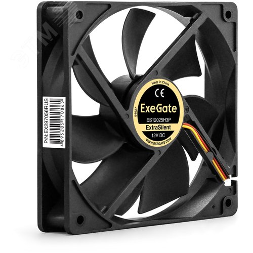 Изображение товара Вентилятор для корпуса 12В DC, 120x120x25 мм, 3pin, 1300RPM, 22dBA, гидродинамический подшипник (шт)