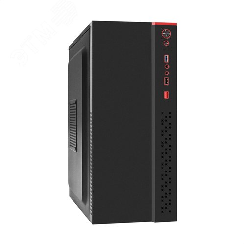 Изображение товара Корпус для ПК, Miditower, ATX, БП 500W, 1xUSB + 1xUSB 3.0, HD-аудиопорты, чёрный (шт)