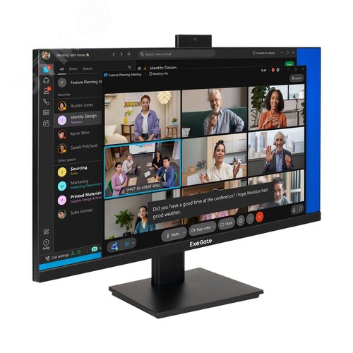 Изображение товара Монитор для ПК 27'' SuperView EA2700C, IPS LED Grade A+, 2560x1440, 75Гц,WQHD, 250cd/m2, 1000:1, 5ms, HDMI2.0, DP, USB, audio-out, FHD веб-камера 2MP, микрофон, каб. HDMI 1.5м, VESA, черный (шт)
