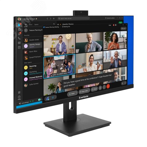 Изображение товара Монитор для ПК 27'' SuperView EA2707CA, IPS LED Grade A+, 2560x1440, 75Гц,WQHD, 250cd/m2, 1000:1, 5ms, Speakers, HDMI2.0, DP, USB, audio-out, FHD веб-камера 2MP, микрофон, каб. HDMI 1.5м, VESA, рег. выс., пов. экр. на 90 град, черный (шт)