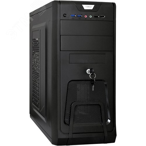 Изображение товара Корпус для ПК, Miditower, ATX, БП 500W, 2xUSB, аудиопорты, чёрный (шт)