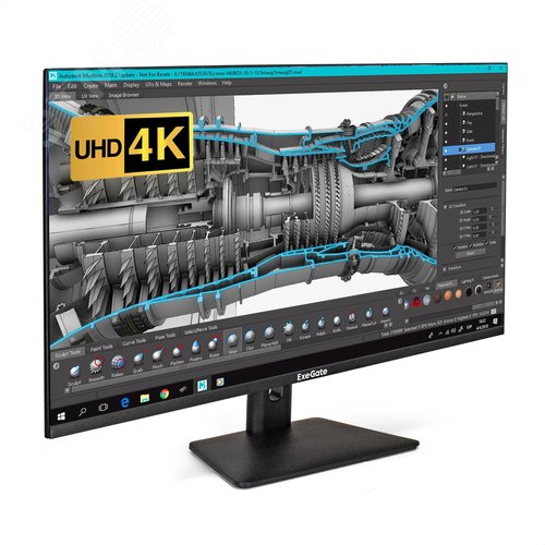Изображение товара Монитор для ПК 31.5'' SmartView EF3200C, IPS LED Grade A+, 3840x2160, 60Гц, UHD 4K, 300cd/m2, 1000:1, 5ms, 2xHDMI2.0, DP, USB, speakers, audio-out, каб. HDMI 1.5м, VESA, черный (шт)