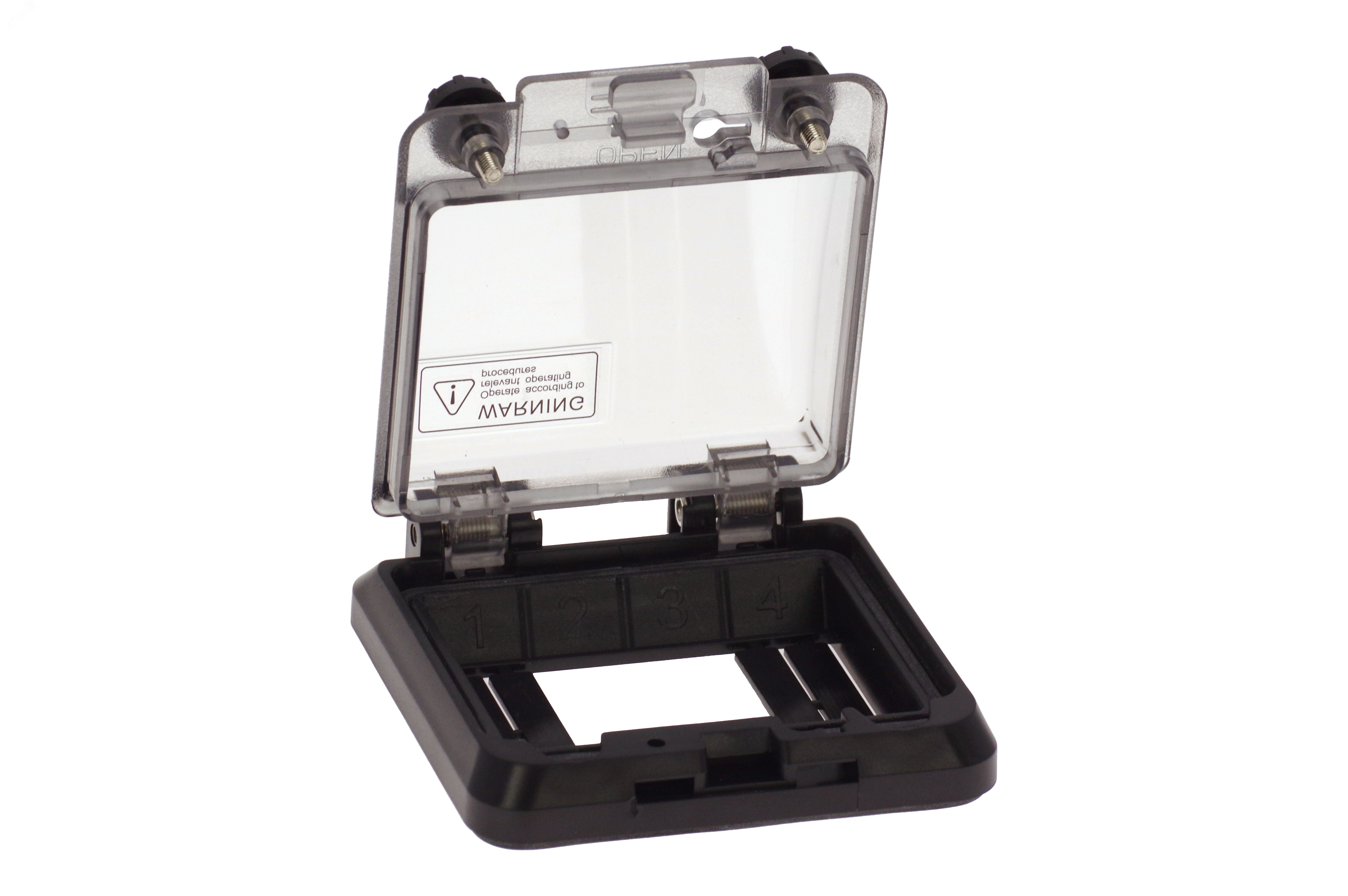 Изображение товара Защитное окно на 4 модуля IP67 черное AlpenBox