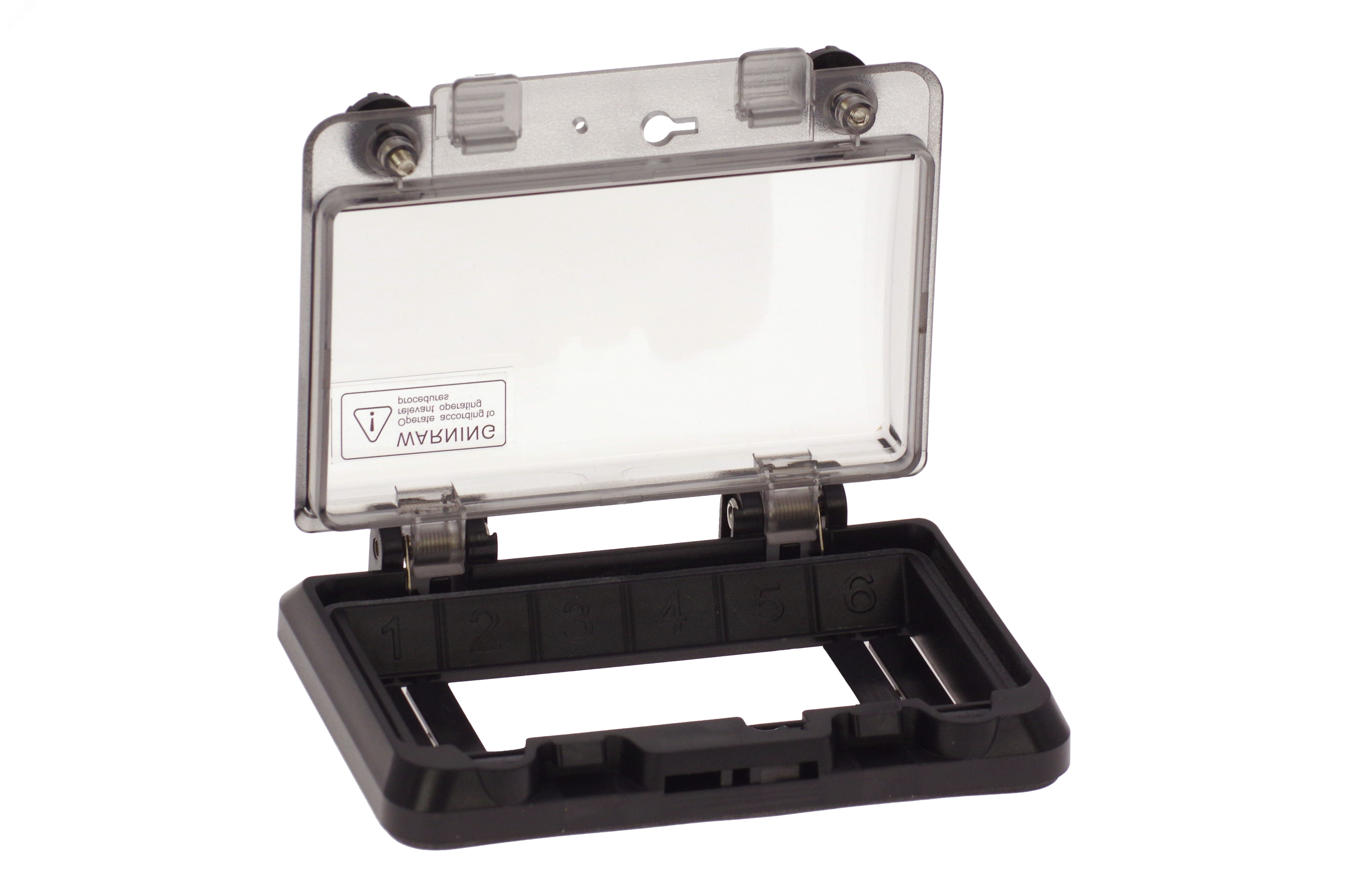 Изображение товара Защитное окно на 6 модулей IP67 AlpenBox черное для электроники