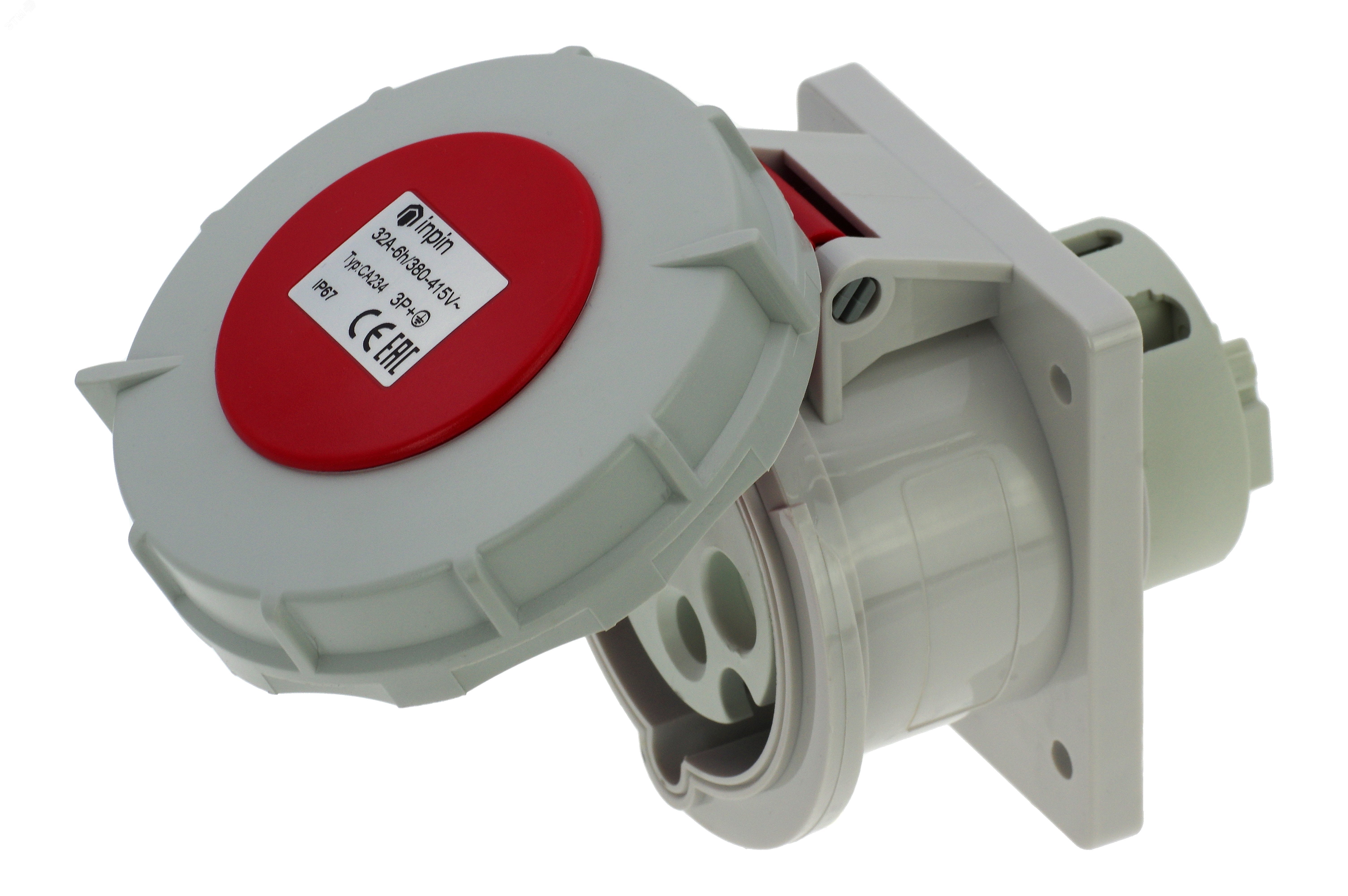 Изображение товара Встраиваемая розетка INPIN 32A 400V IP67 для наружных работ