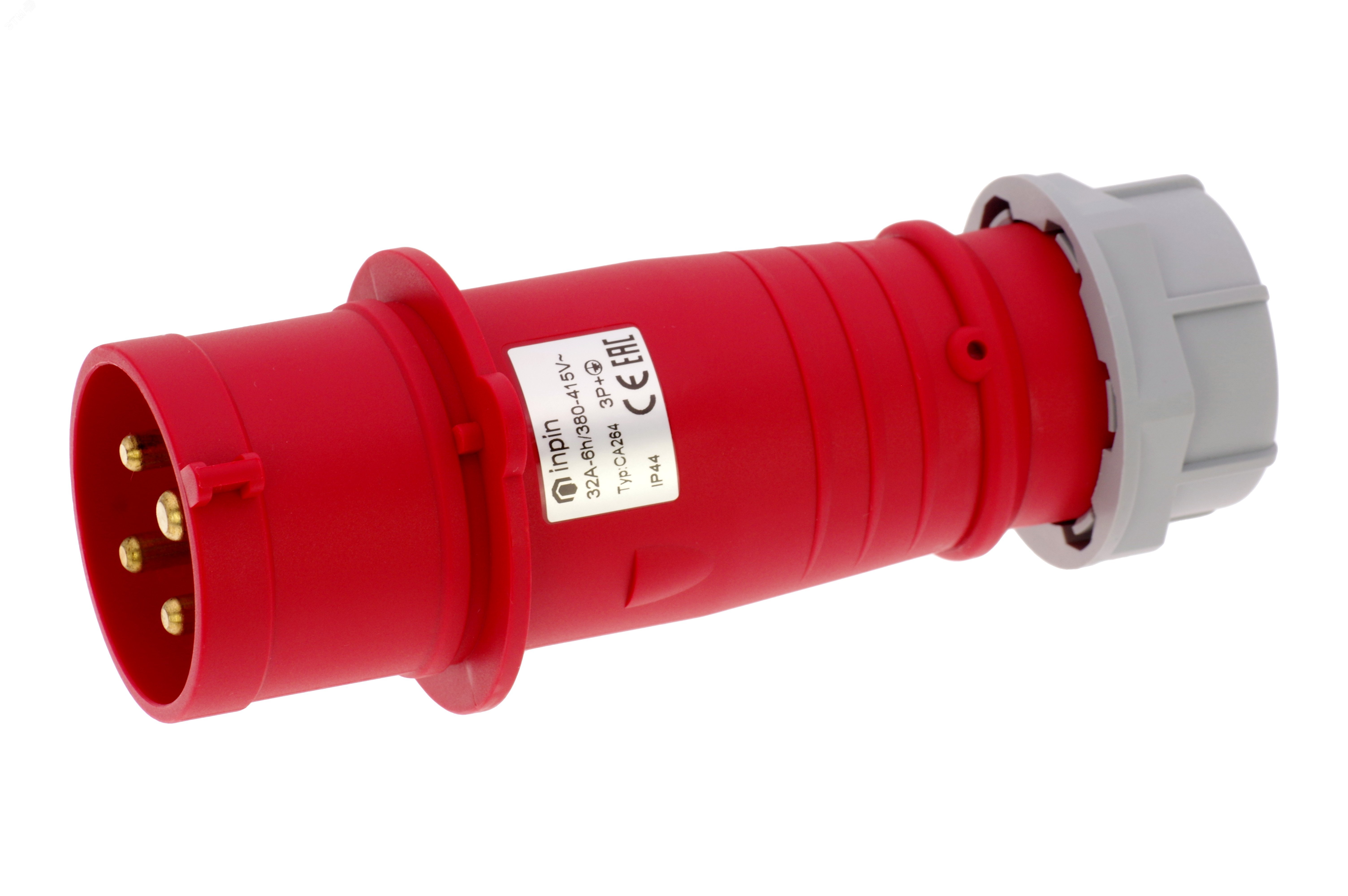 Изображение товара Вилка кабельная 32A 400V IP44 INPIN CA264 для промышленного и бытового использования