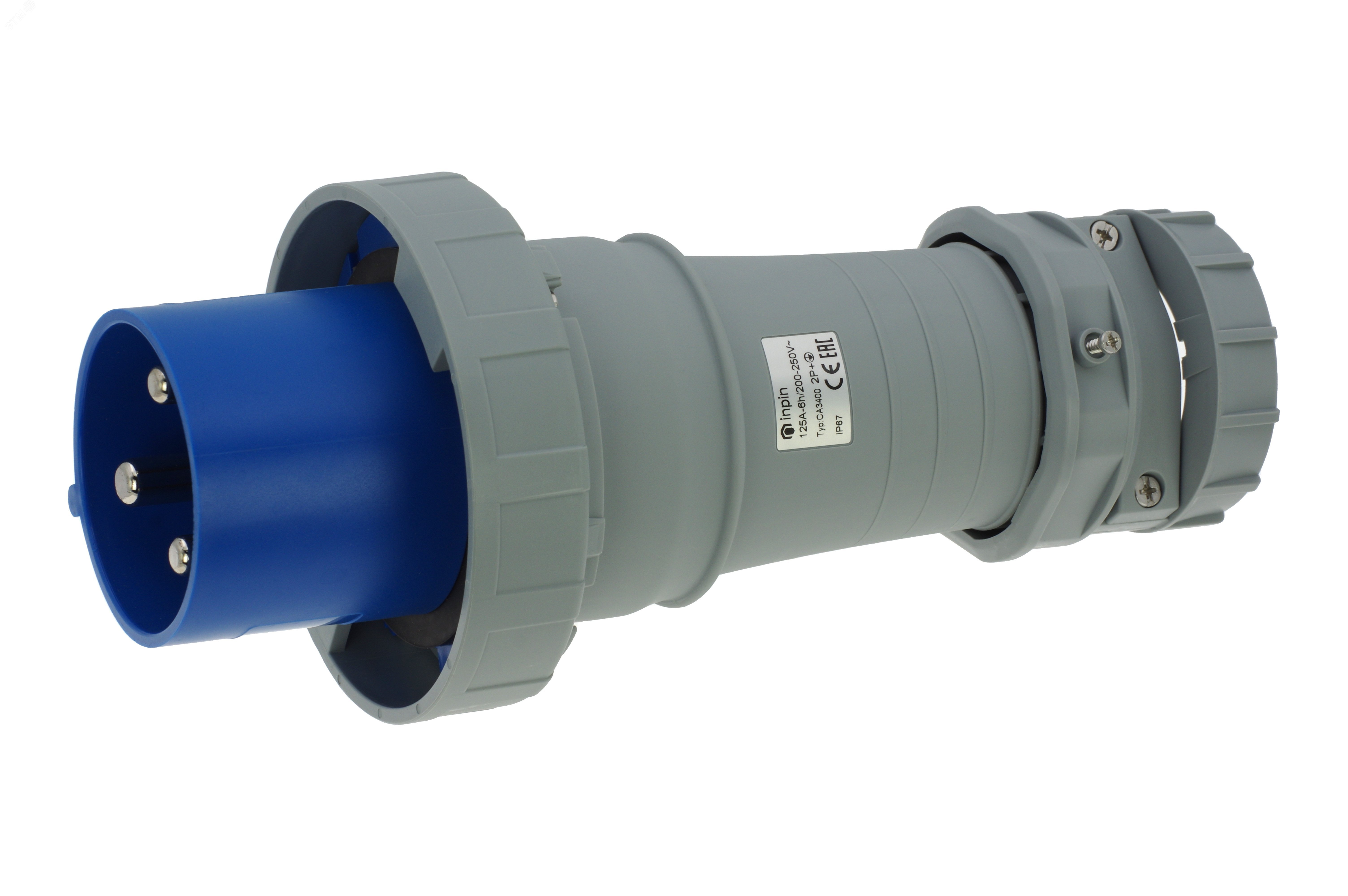 Изображение товара Вилка кабельная 125A/230V/1P+N+E/IP67 INPIN для промышленных соединений