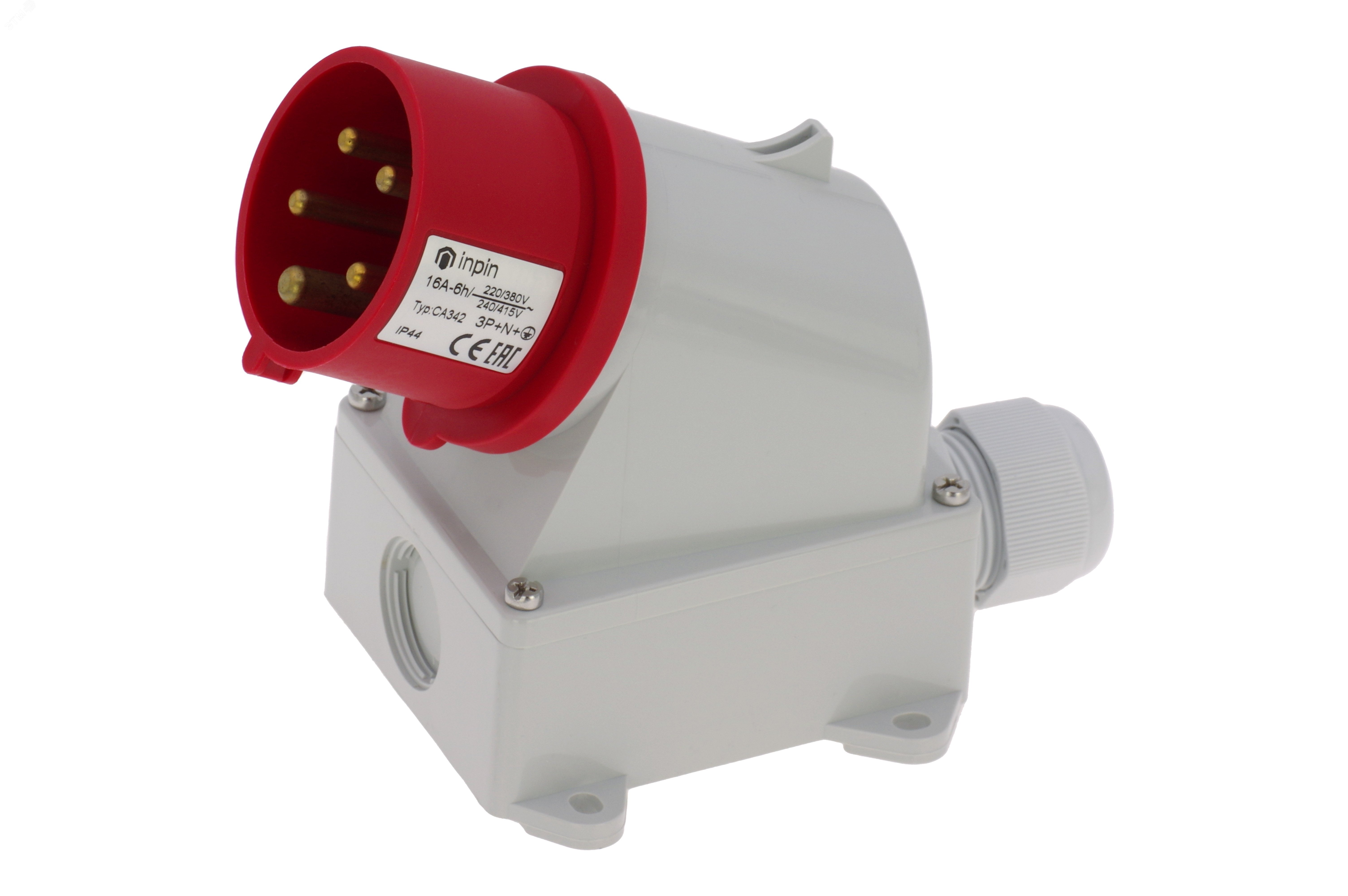 Изображение товара Вилка настенная 16A/400V/3P+N+E/IP44 (шт)