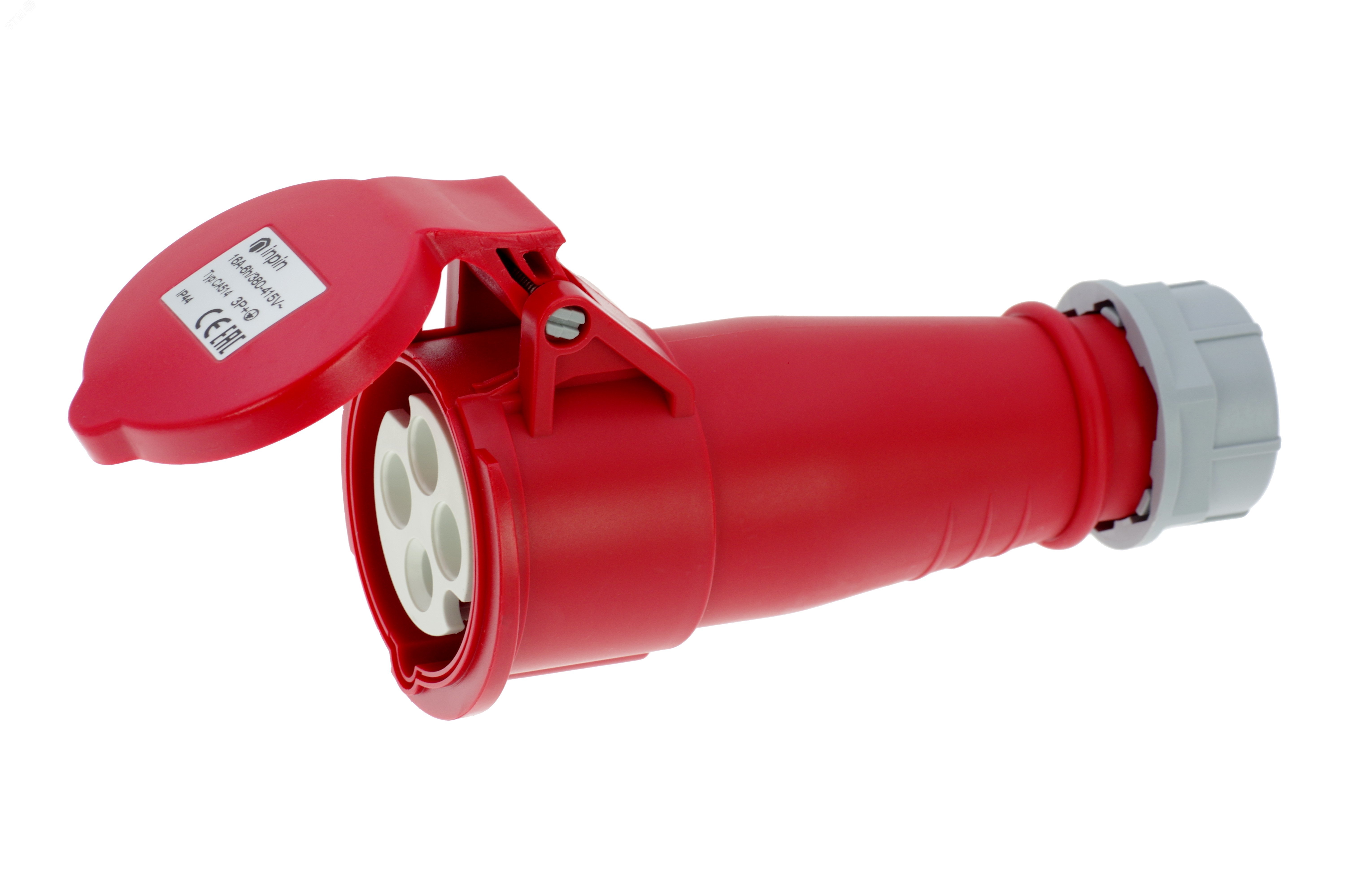 Изображение товара Розетка кабельная 16А 400V IP44 INPIN CA514 с винтовыми контактами