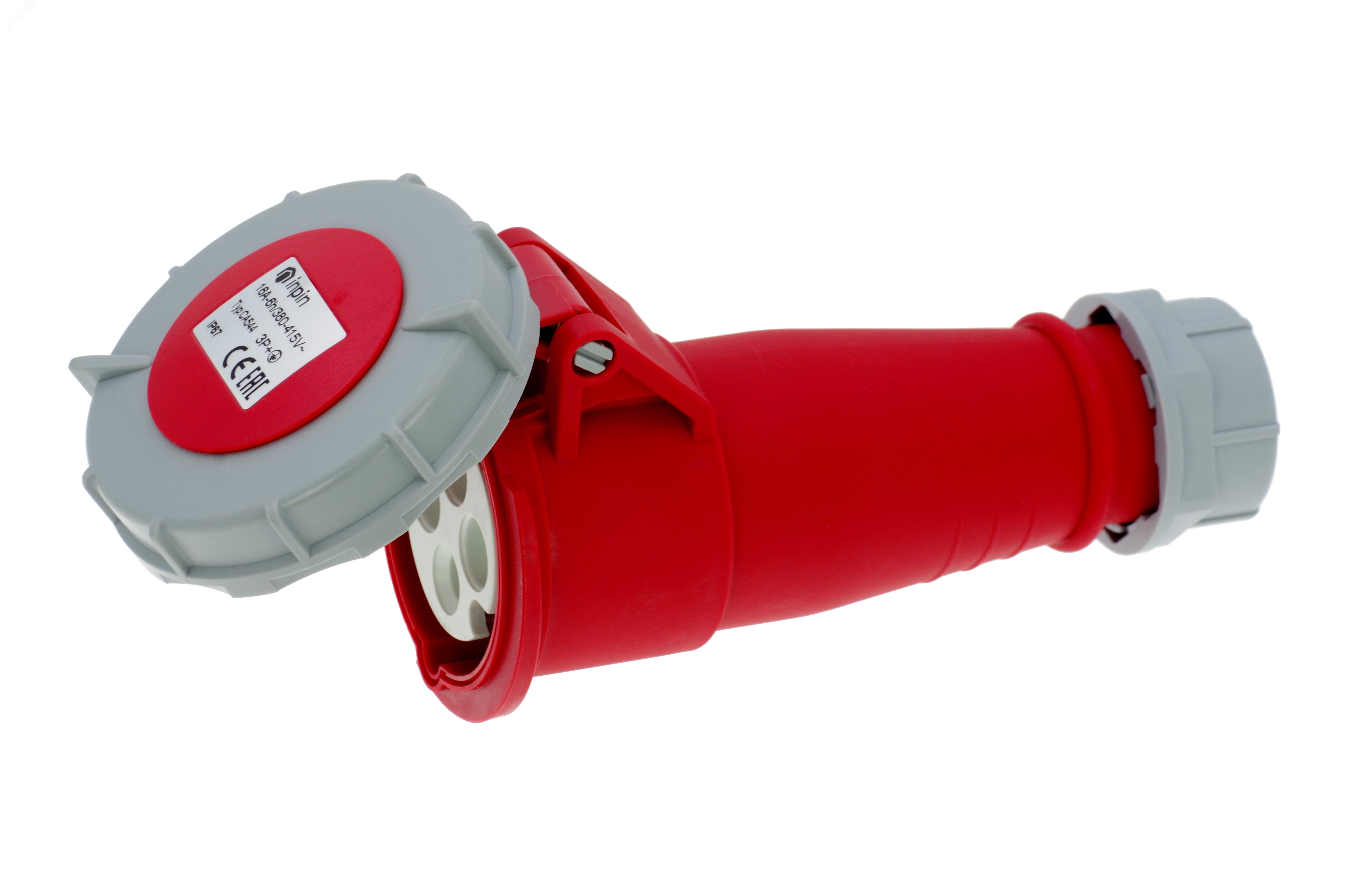 Изображение товара Розетка кабельная 16A/400V/3P+E/IP67 INPIN CA544 для профессиональных условий