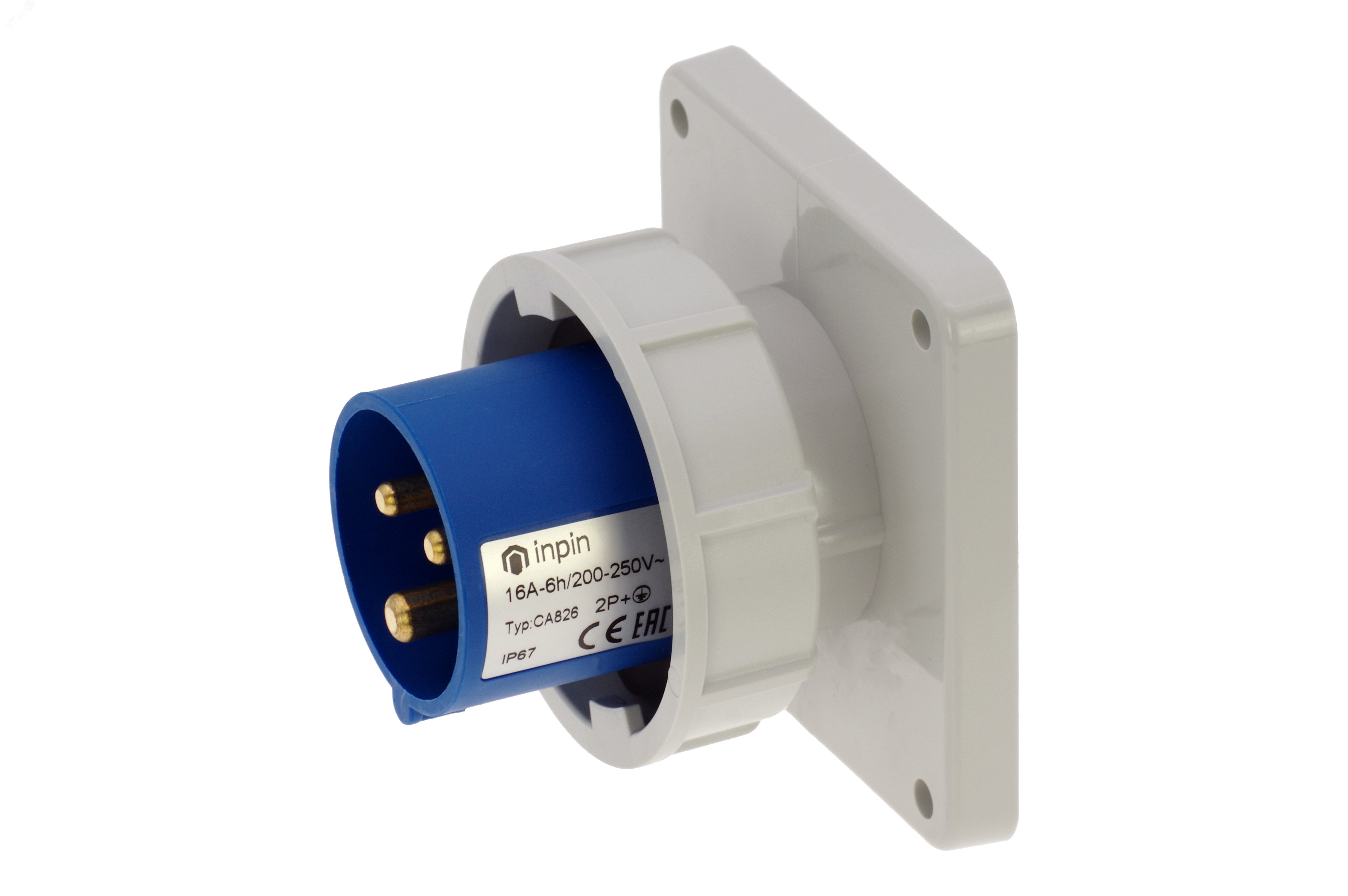 Изображение товара Вилка встраиваемая 16A 230V IP67 для промышленных систем