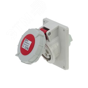 Изображение товара Розетка встраиваемая наклонная 16A/400V/3P+E/IP67, фланец 92x100 (шт)