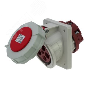 Изображение товара Розетка встраиваемая наклонная 63A/400V/3P+N+E/IP67, фланец 106x110 (шт)