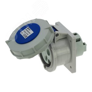 Изображение товара Розетка встраиваемая 32A/230V/1P+N+E/IP67, фланец 75x85 (шт)