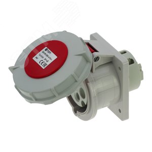 Изображение товара Розетка встраиваемая 32A/400V/3P+E/IP67, фланец 75x85 (шт)
