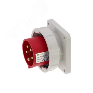 Изображение товара Вилка встраиваемая 16A/400V/3P+N+E/IP67, фланец 86x86 (шт)