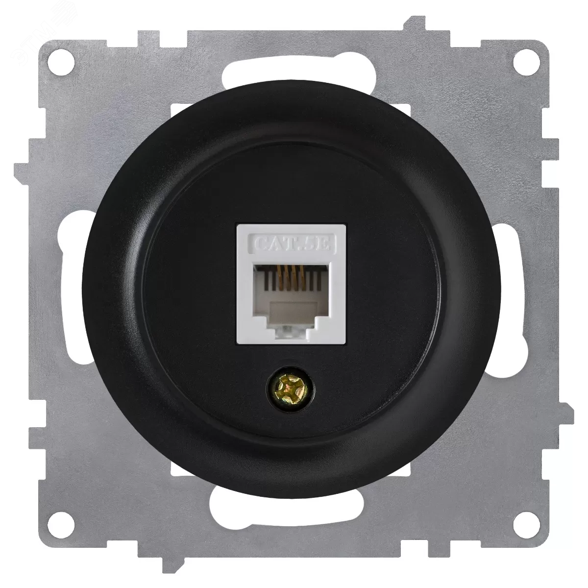Изображение товара Розетка компьютерная 1xRJ45 кат.5e, цвет чёрный (серия Florence) (шт)