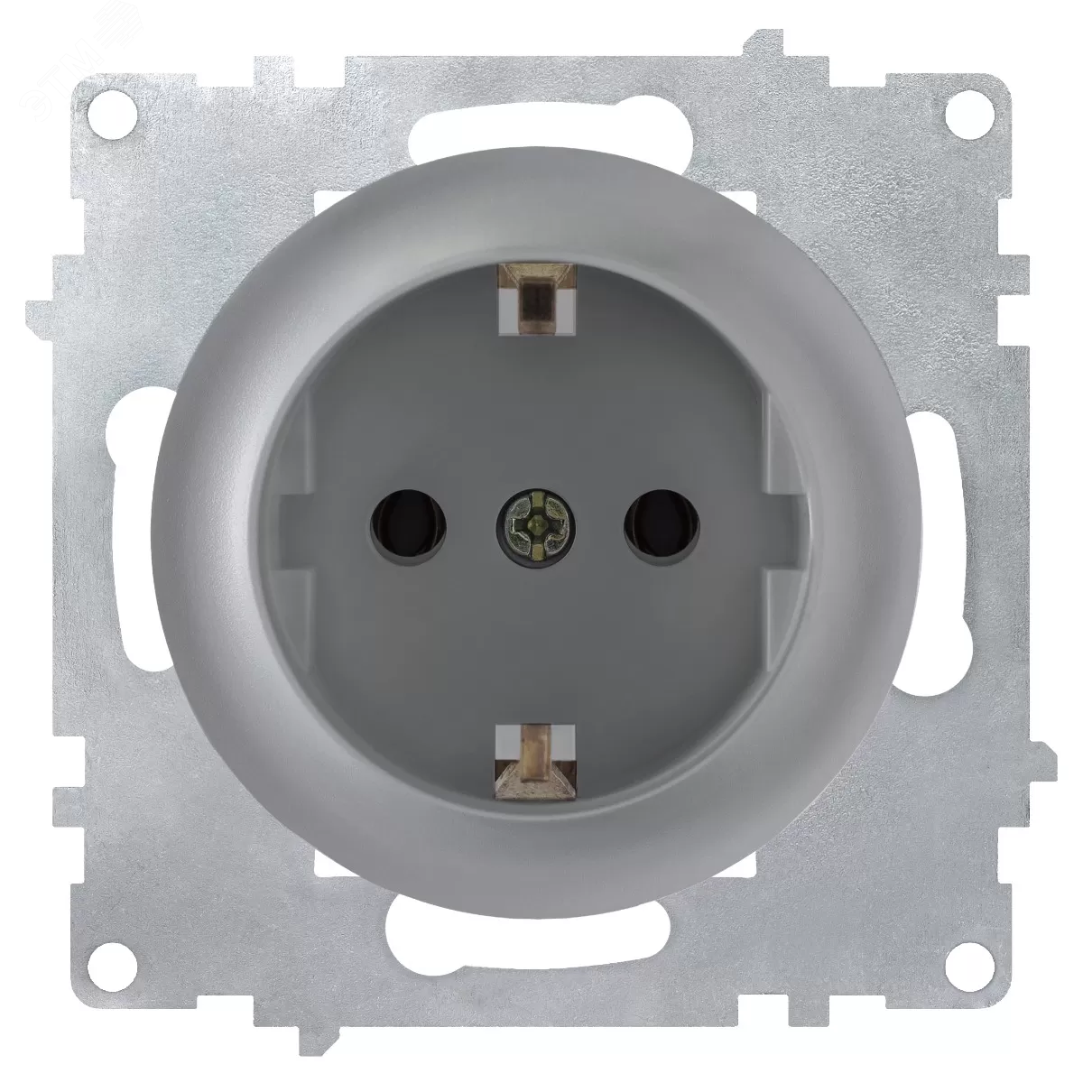 Изображение товара Розетка с заземлением серии Florence винтовые контакты серый цвет