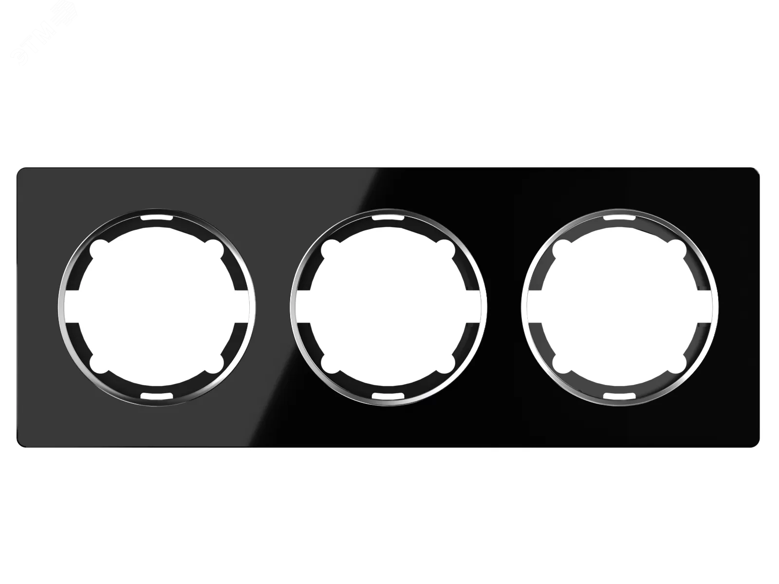 Изображение товара Рамка горизонтальная стеклянная тройная, цвет чёрный (шт)