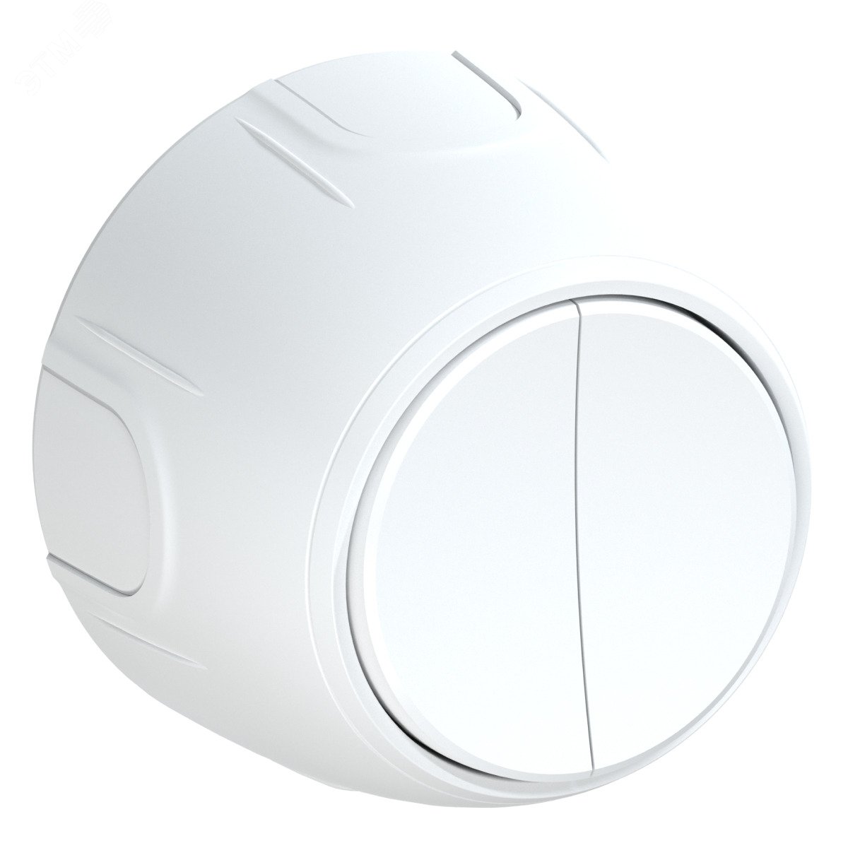 Изображение товара Двойной выключатель Rotondo белый 220В IP20 монтаж накладной