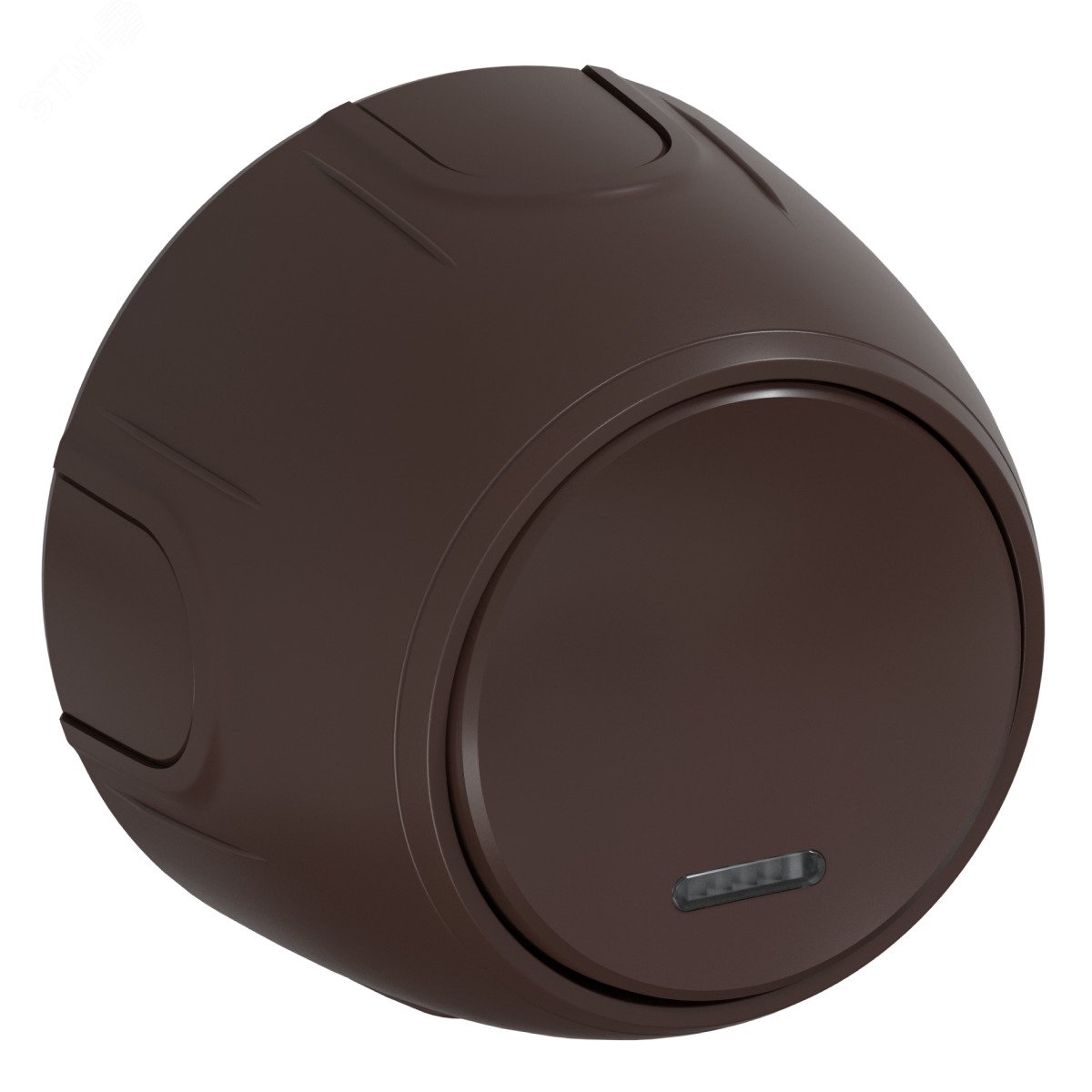 Изображение товара Одинарный выключатель Rotondo с подсветкой коричневый для дома и офиса