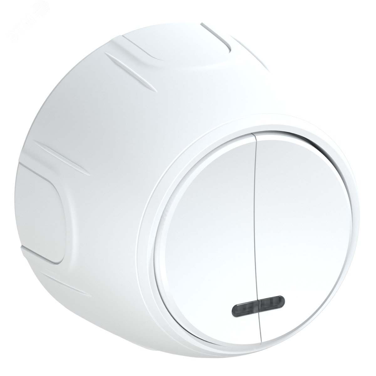 Изображение товара Двойной выключатель Rotondo с подсветкой белый 220 В 2 клавиши IP20